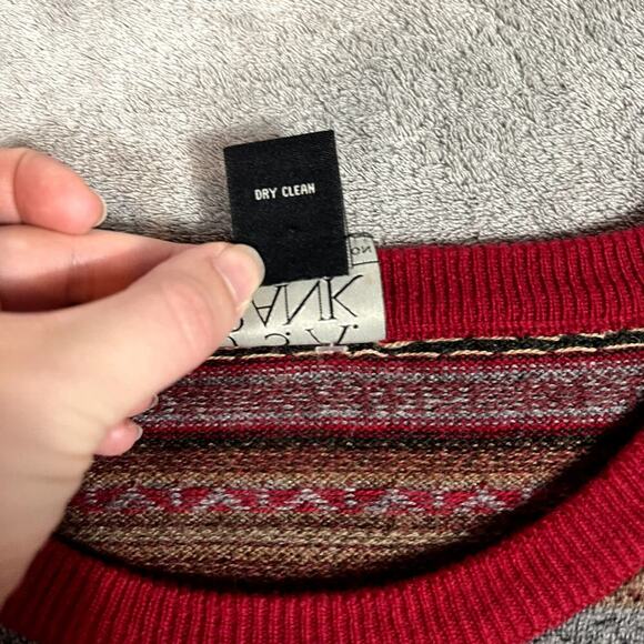 Jos A Bank Sweater Men's XXL Lambs Wool Gingerbread Holiday Old Money - Picture 4 of 8